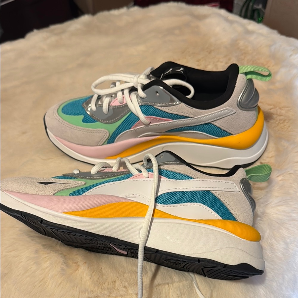 NWT Puma Women's Sneakers - Teal, Pink, Yellow Accents